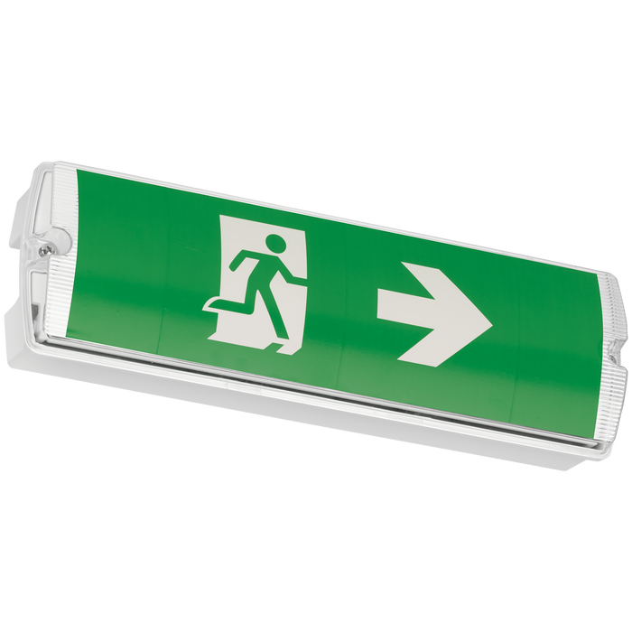 Eterna KEM3BULKLI 4W Li-ion LED Maintained Emergency Bulkhead with ISO 7010 Legend Set