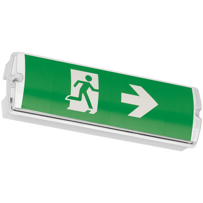 Eterna KEM3BULKLI 4W Li-ion LED Maintained Emergency Bulkhead with ISO 7010 Legend Set