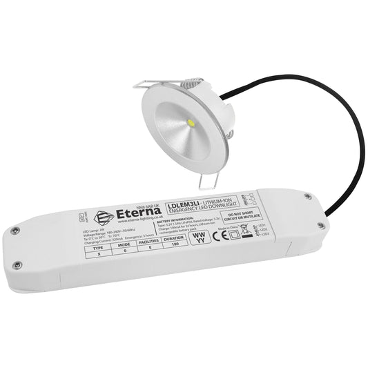 Eterna LDLEM3LI Lithium Ion Emergency LED Downlight White