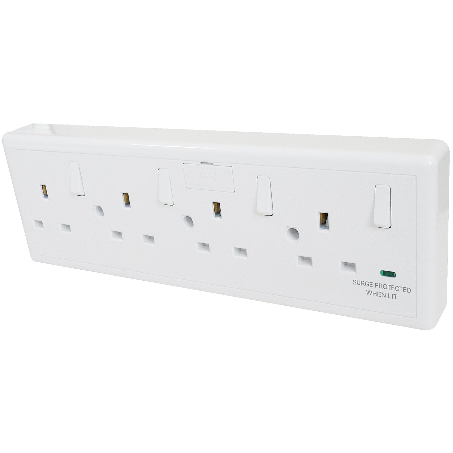 Eterna Converter Socket 1 or 2 Gang to 4 White