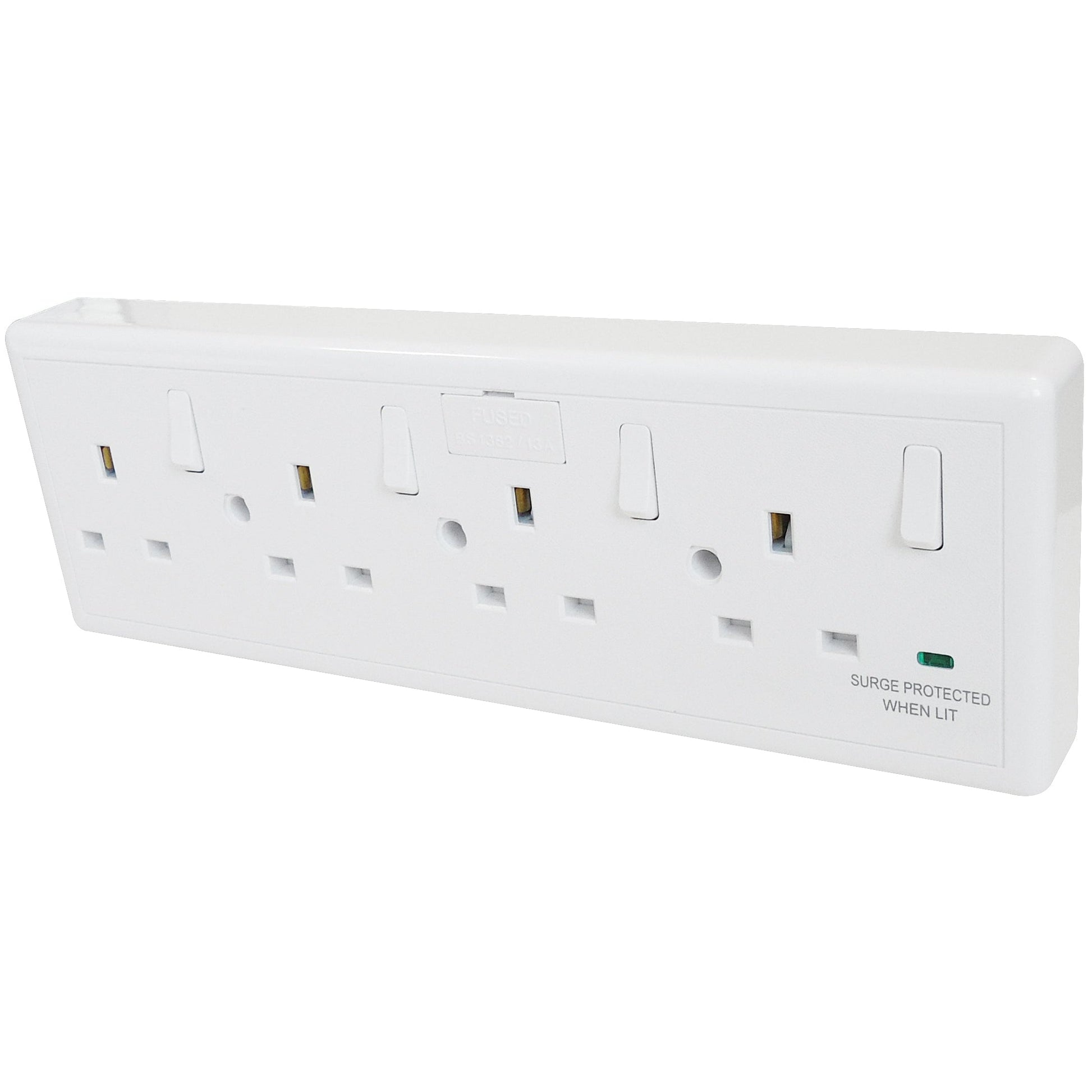 Eterna Converter Socket 1 or 2 Gang to 4 White