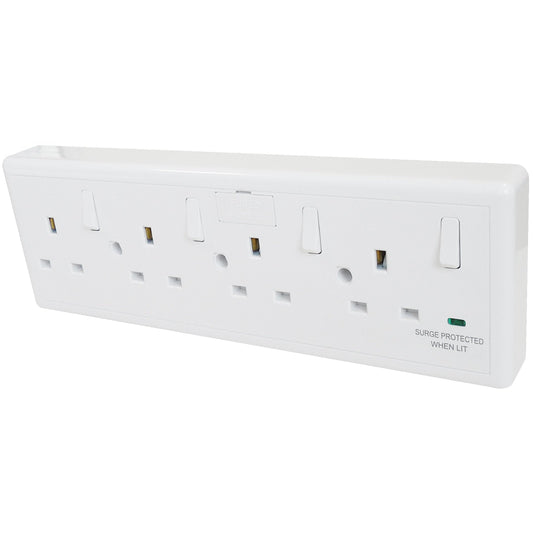 Eterna Converter Socket 1 or 2 Gang to 4 White