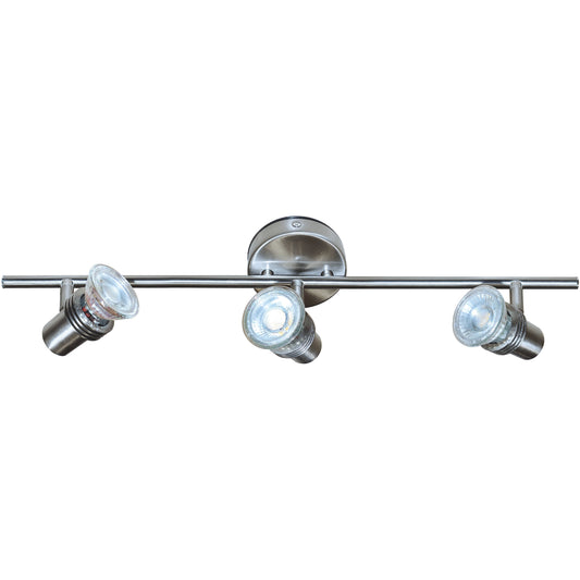 Eterna SPOT3SNBAR GU10 Triple Spotlight Bar Satin Nickel